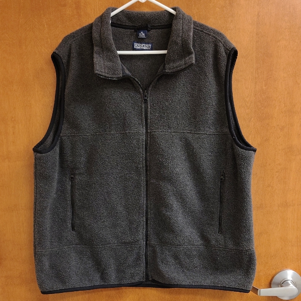 Lands' End Polartec Charcoal Fleece Vest